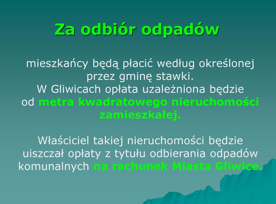 W Gliwicach opłata uzależniona będzie od metra kwadratowego