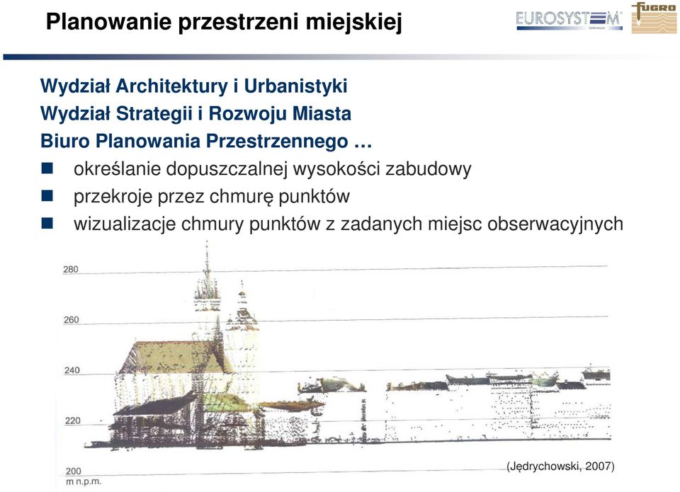 określanie dopuszczalnej wysokości zabudowy przekroje przez chmurę