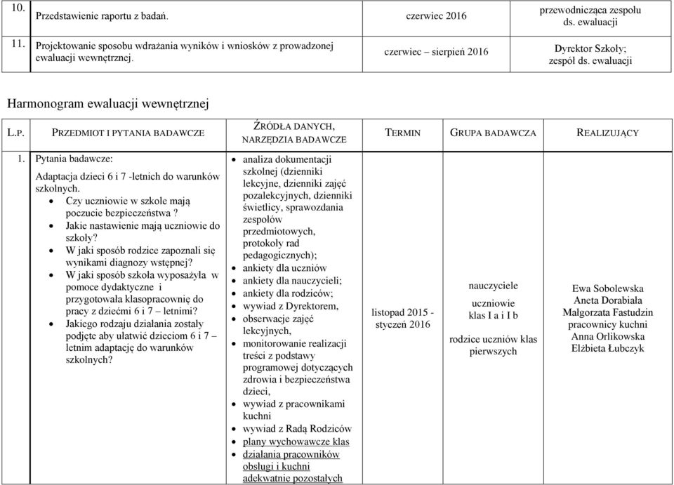 Czy uczniowie w szkole mają poczucie bezpieczeństwa? Jakie nastawienie mają uczniowie do szkoły? W jaki sposób rodzice zapoznali się wynikami diagnozy wstępnej?