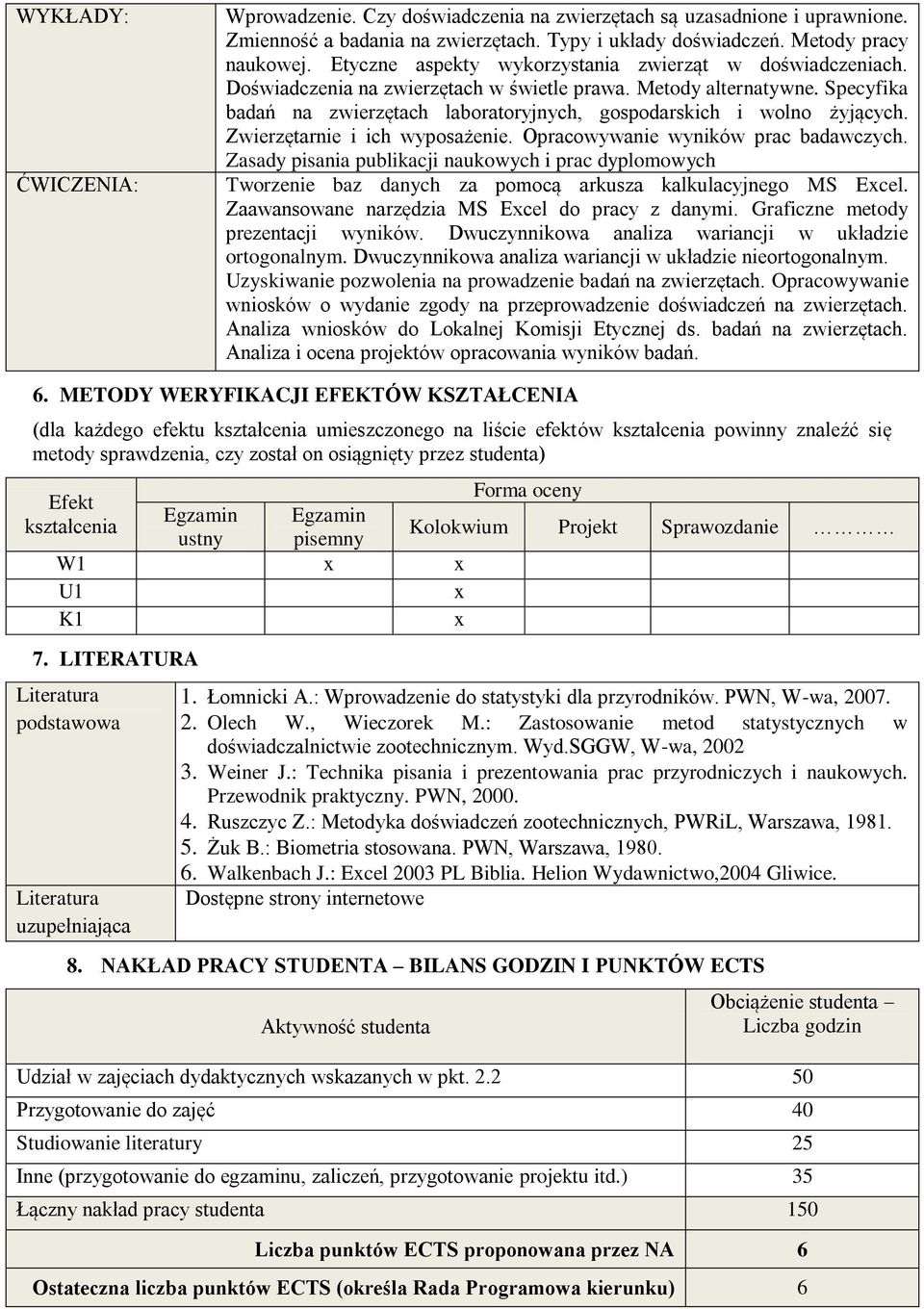 Specyfika badań na zwierzętach laboratoryjnych, gospodarskich i wolno żyjących. Zwierzętarnie i ich wyposażenie. Opracowywanie wyników prac badawczych.