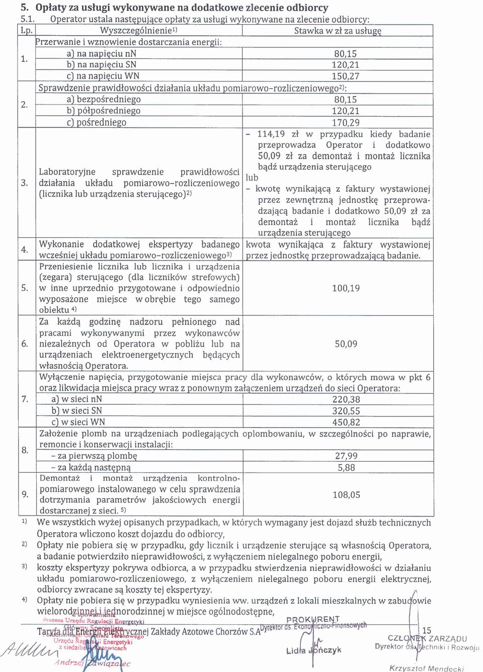 a) na napięciu nn 80,15 b) na napięciu SN 120,21 c) na napięciu WN 150,27 Sprawdzenie prawidłowości działania układu pomiarowo-rozliczeniowego 2 ): 2.