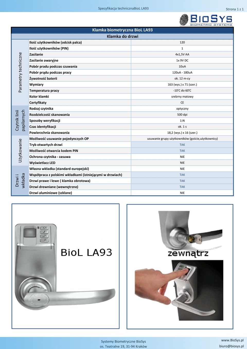 awaryjne 10uA 120uA - 180uA 163 (wys.) x 71 (szer.