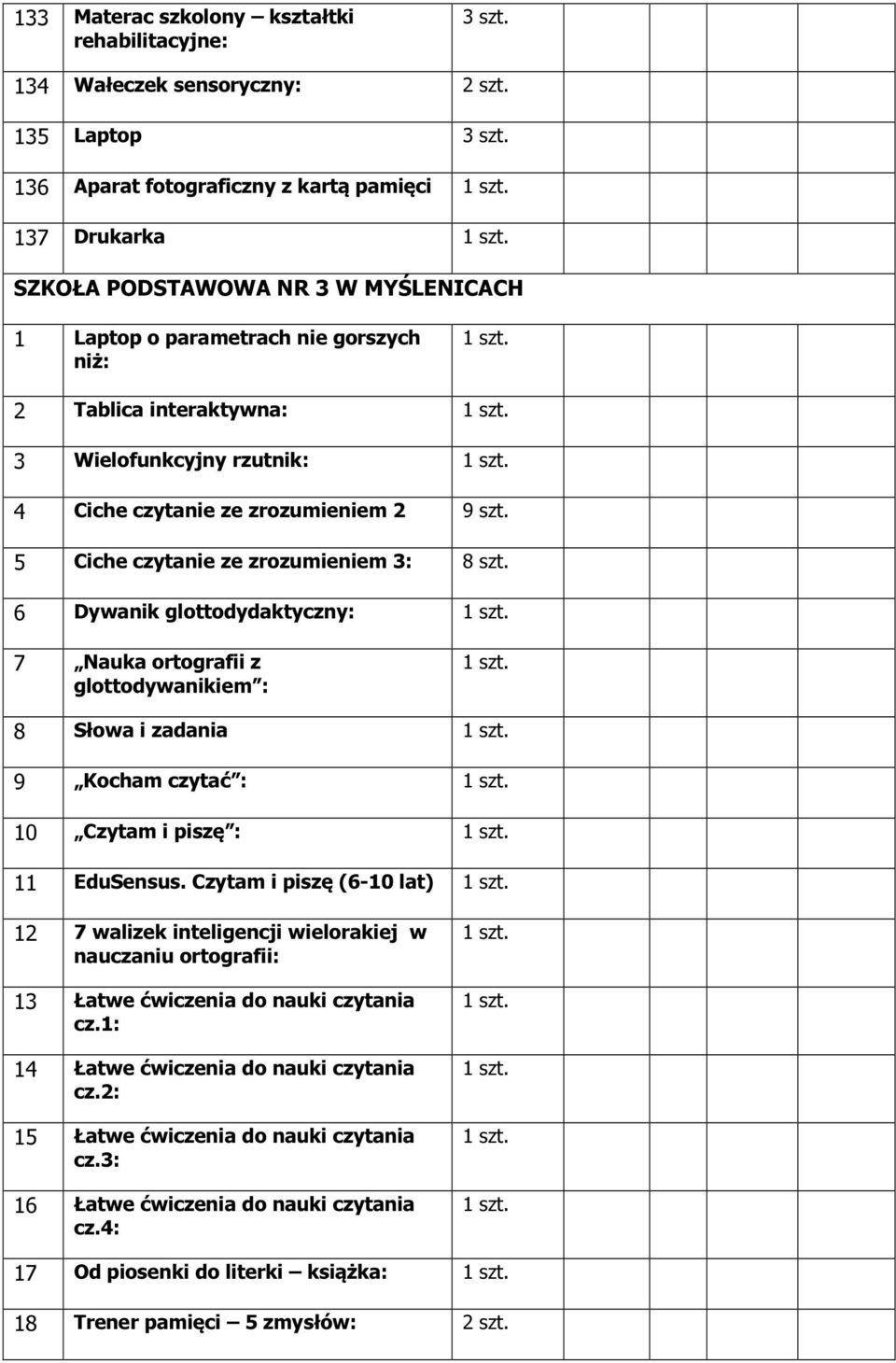 ze zrozumieniem 2 9 szt. 5 Ciche czytanie ze zrozumieniem 3: 8 szt.