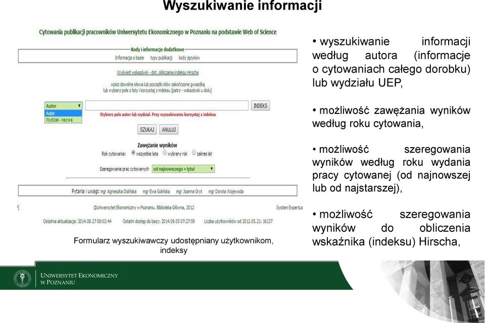 wyników według roku wydania pracy cytowanej (od najnowszej lub od najstarszej), Formularz