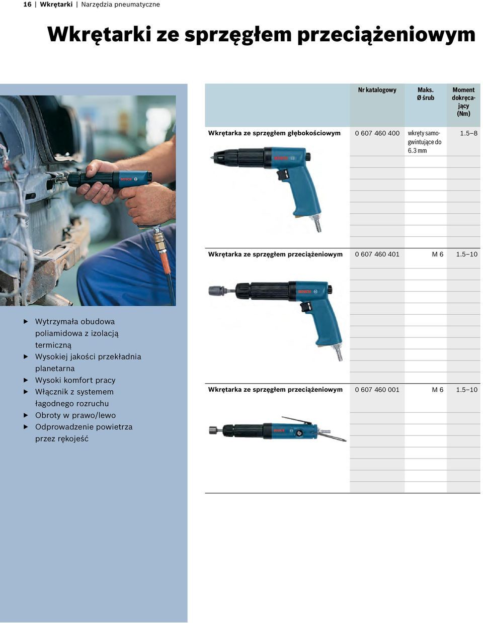 5 8 Wkrętarka ze sprzęgłem przeciążeniowym 0 607 460 401 M 6 1.