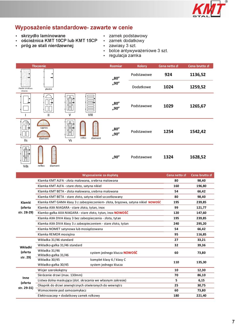 IIs szpros diament Vs reflex diament 80 90 Podstawowe 1254 1542,42 90 Podstawowe 1324 1628,52 Vds reflex diament Klamki (oferta str. 28-29) Wkładki (oferta str. 29) Inne (oferta str.