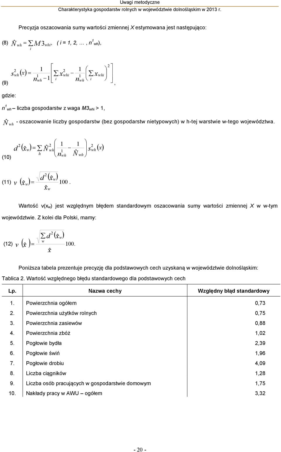 (10) 2 2 1 1 2 d ( xˆ w) = Nˆ wh swh ( x) 1 h nwh Nˆ wh v xˆ (11) ( ) 2 d xˆ ( xˆ w) 100 w =.