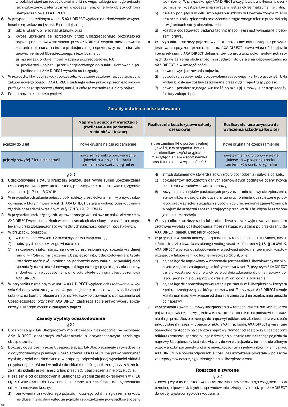 5 pomniejszonej o: 1) udział własny, o ile został ustalony, oraz 2) kwotę uzyskaną ze sprzedaży przez Ubezpieczonego pozostałości pojazdu podmiotowi wskazanemu przez AXA DIRECT.