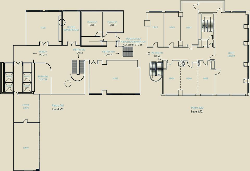 PIĘtRO M1 to M1 LIGHt ROOM WINDA LIFT LIFt WINDA LIFt LIFT BUSINESS CENtRE HM2 HM4