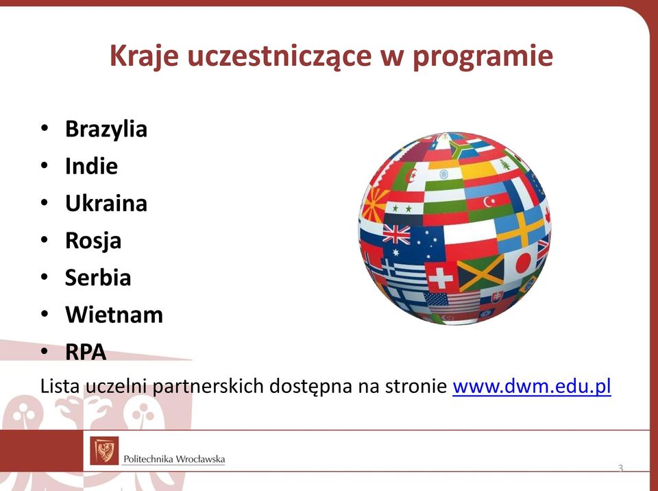 Wietnam RPA Lista uczelni