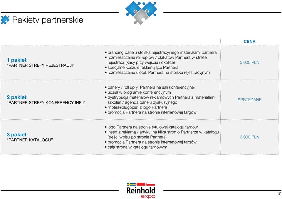 sali konferencyjnej udział w programie konferencyjnym dystrybucja materiałów reklamowych Partnera z materiałami szkoleń / agendą panelu dyskusyjnego notes+długopis z logo Partnera promocja Partnera