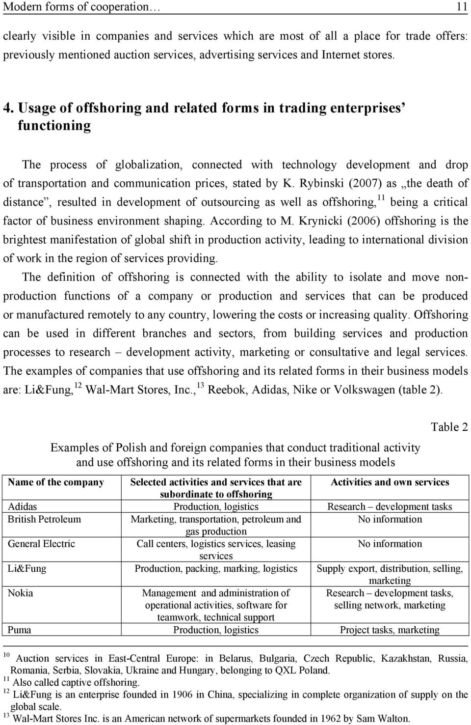 Usage of offshoring and related forms in trading enterprises functioning The process of globalization, connected with technology development and drop of transportation and communication prices,