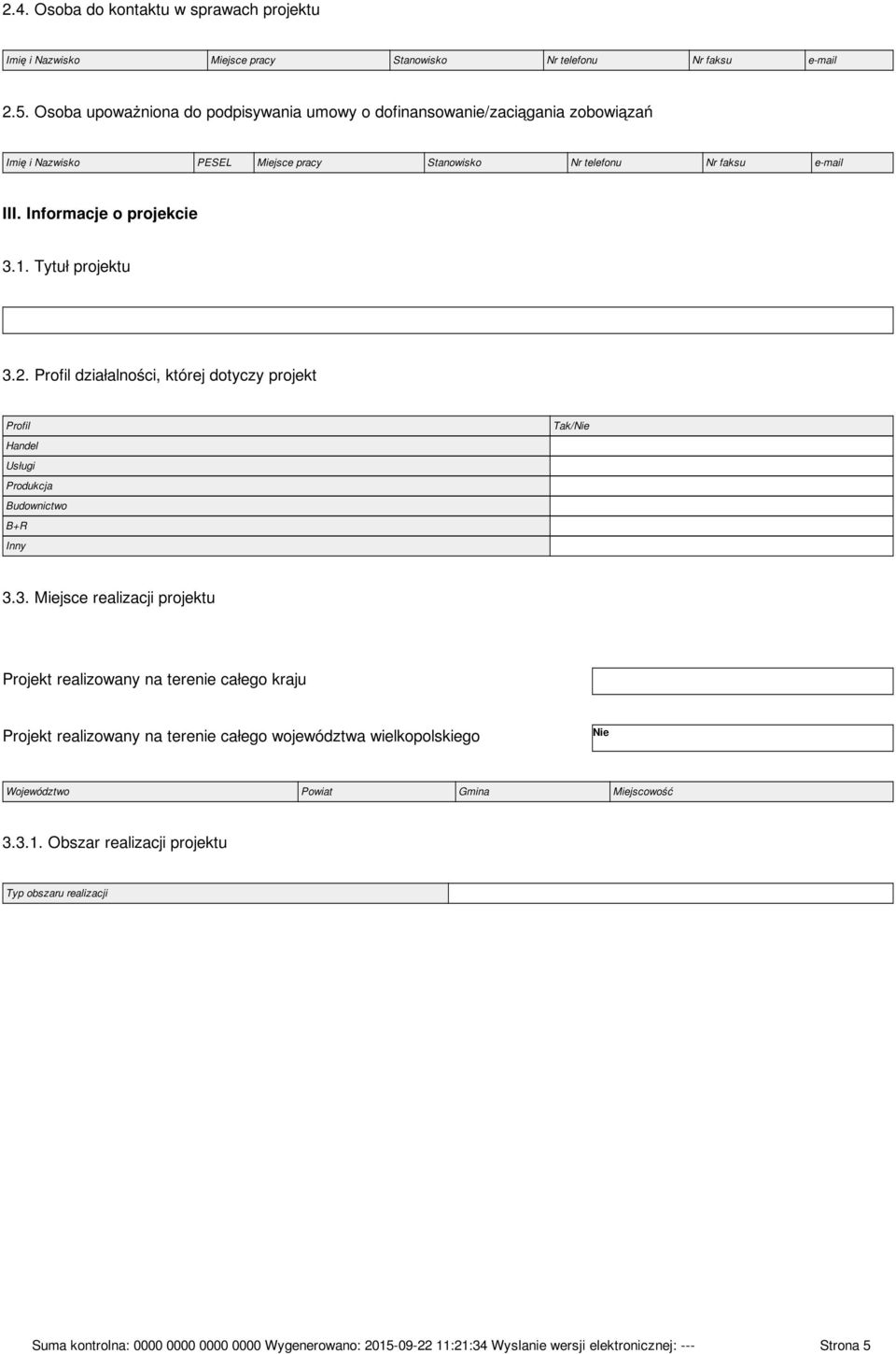 Informacje o projekcie 3.