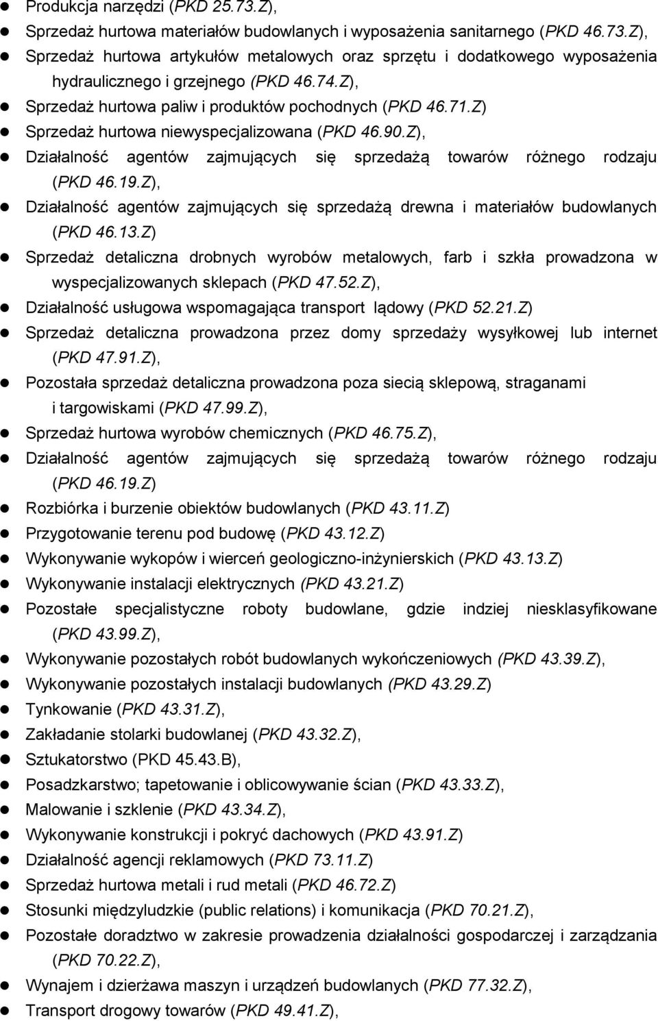 Z), Działaność agentów zajmujących się sprzedażą drewna i materiałów budowanych (PKD 46.13.