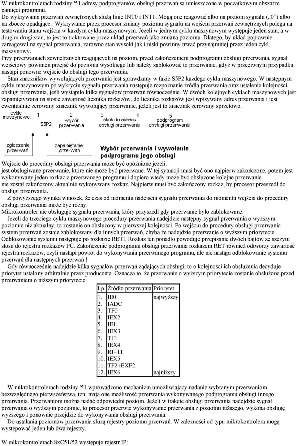 Wykrywanie przez procesor zmiany poziomu sygnału na wejściu przerwań zewnętrznych polega na testowaniu stanu wejścia w każdym cyklu maszynowym.