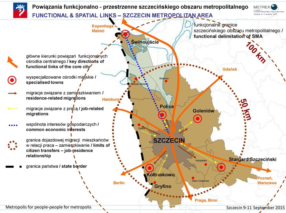 ośrodki miejskie / specialised towns Nowe Warpno Stepnica migracje związane z zamieszkiwaniem / residence-related migrations Hamburg migracje związane z pracą / job-related migrations Police Goleniów