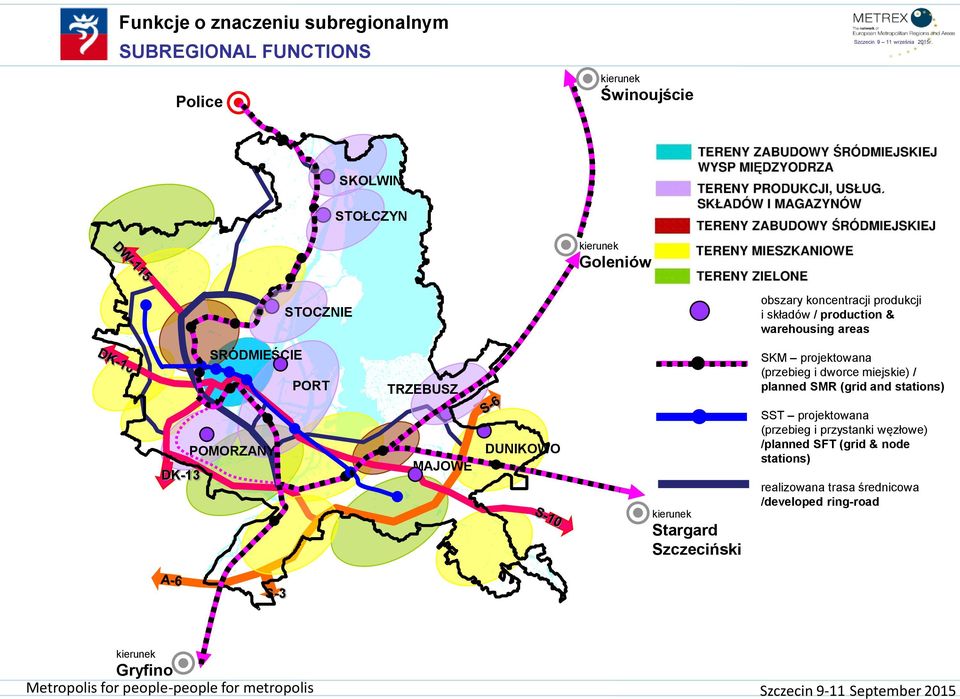 dworce miejskie) / planned SMR (grid and stations) POMORZANY DK-13 MAJOWE DUNIKOWO kierunek Stargard Szczeciński SST projektowana