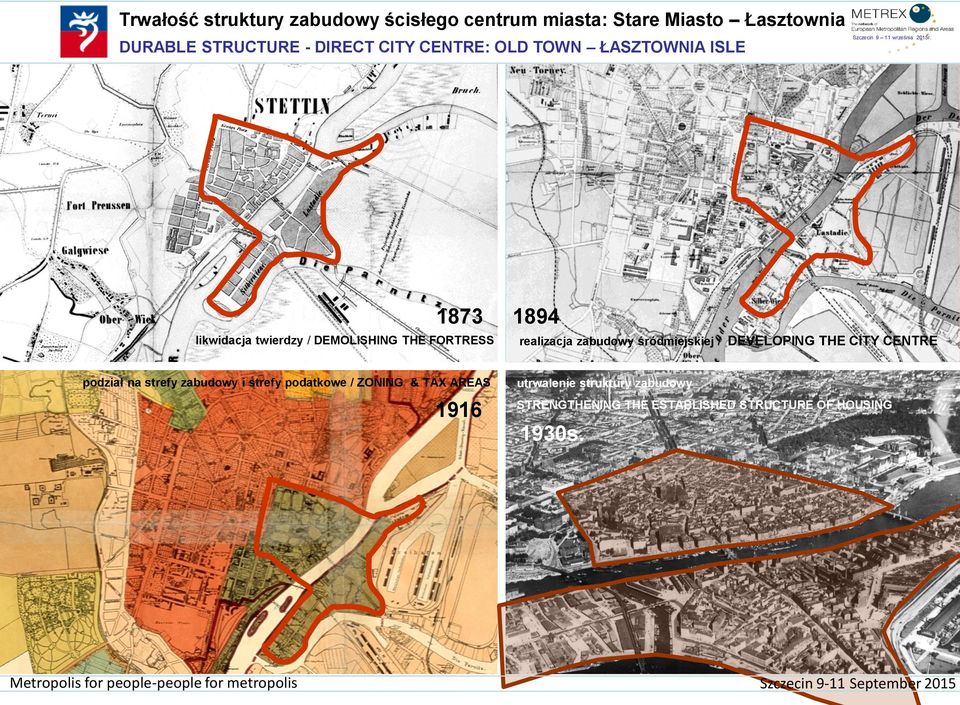 strefy zabudowy i strefy podatkowe / ZONING & TAX AREAS 1916 1894 realizacja zabudowy śródmiejskiej /