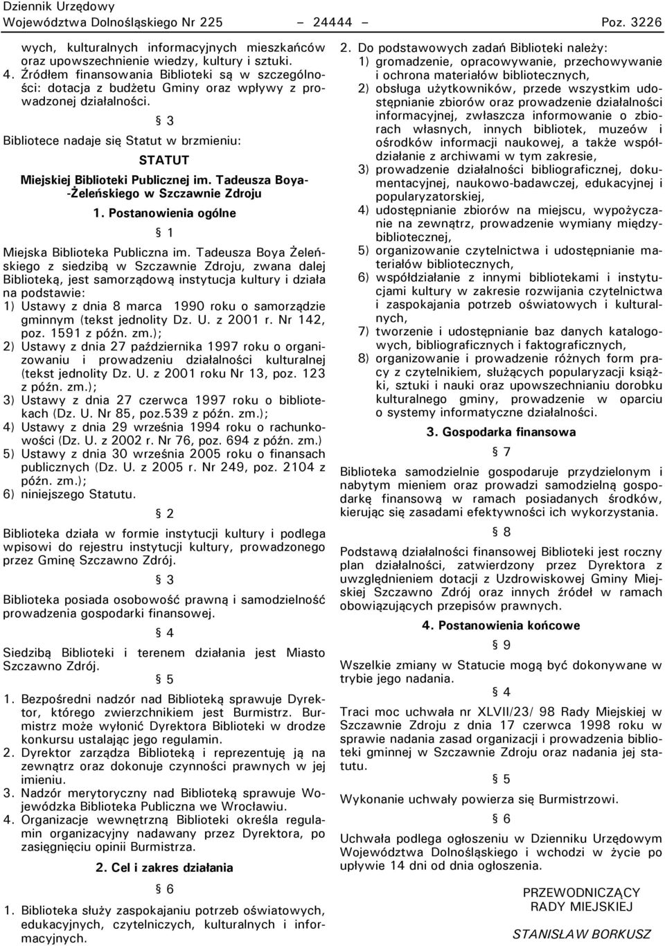 Tadeusza Boya- -Żeleńskiego w Szczawnie Zdrowu 1. Postanowienia ogólne Miejska Biblioteka Publiczna im.