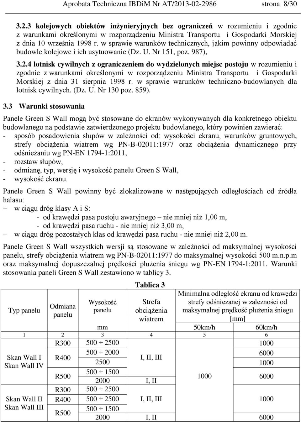 w sprawie warunków technicznych, jakim powinny odpowiadać budowle kolejowe i ich usytuowanie (Dz. U. Nr 151, poz. 987), 3.2.