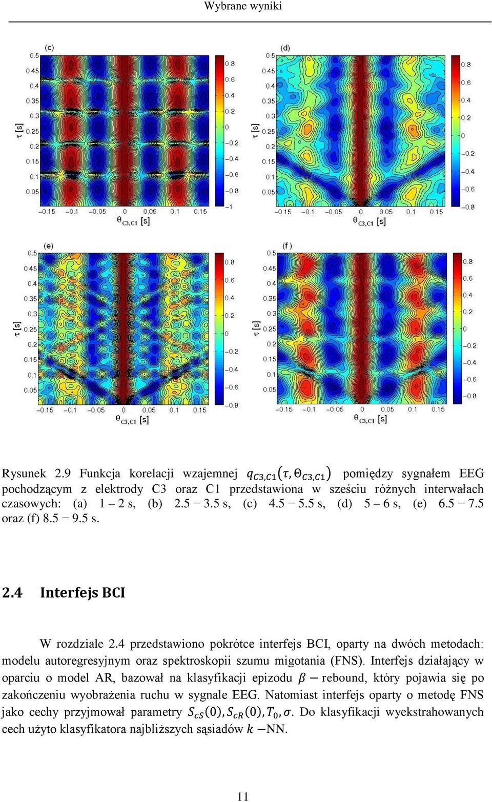 4 przedstawiono pokrótce interfejs BCI, oparty na dwóch metodach: modelu autoregresyjnym oraz spektroskopii szumu migotania (FNS).
