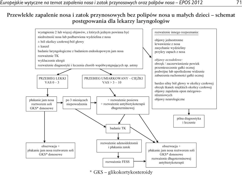 laryngologiczne z badaniem endoskopowym jam nosa rozważenie TK wykluczenie alergii rozważenie diagnostyki i leczenia chorób współwystępujących np.