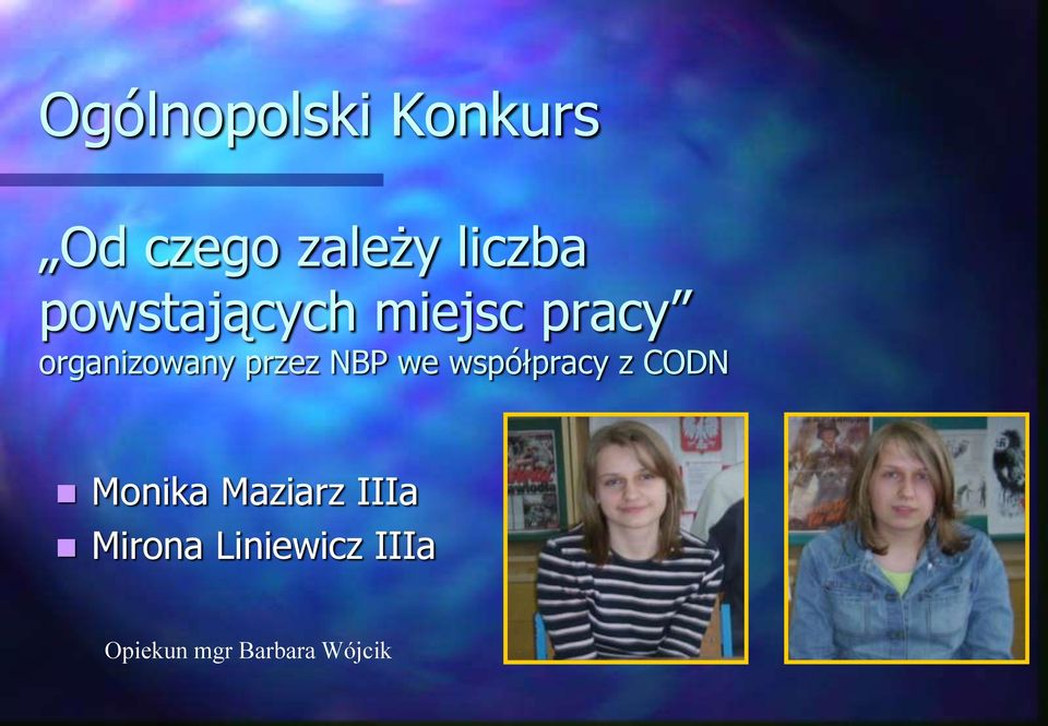 NBP we współpracy z CODN Monika Maziarz IIIa