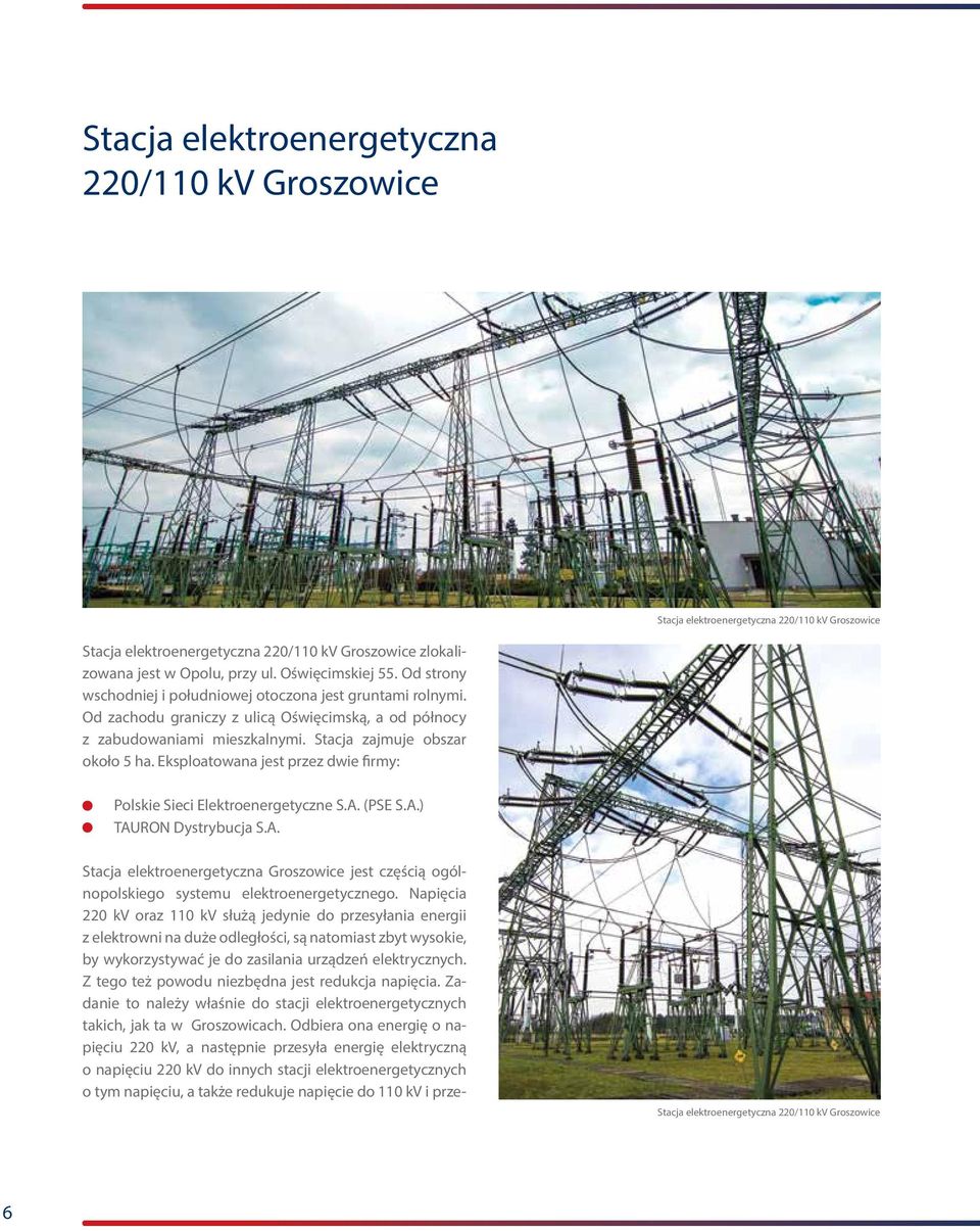 (PSE S.A.) TAURON Dystrybucja S.A. Stacja elektroenergetyczna Groszowice jest częścią ogólnopolskiego systemu elektroenergetycznego.