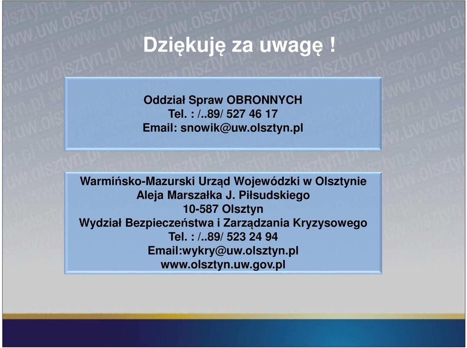 pl Warmińsko-Mazurski Urząd Wojewódzki w Olsztynie Aleja Marszałka J.