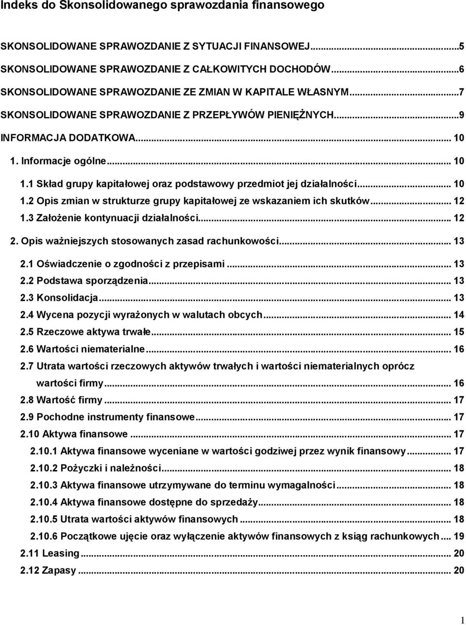 Informacje ogólne... 10 1.1 Skład grupy kapitałowej oraz podstawowy przedmiot jej działalności... 10 1.2 Opis zmian w strukturze grupy kapitałowej ze wskazaniem ich skutków... 12 1.