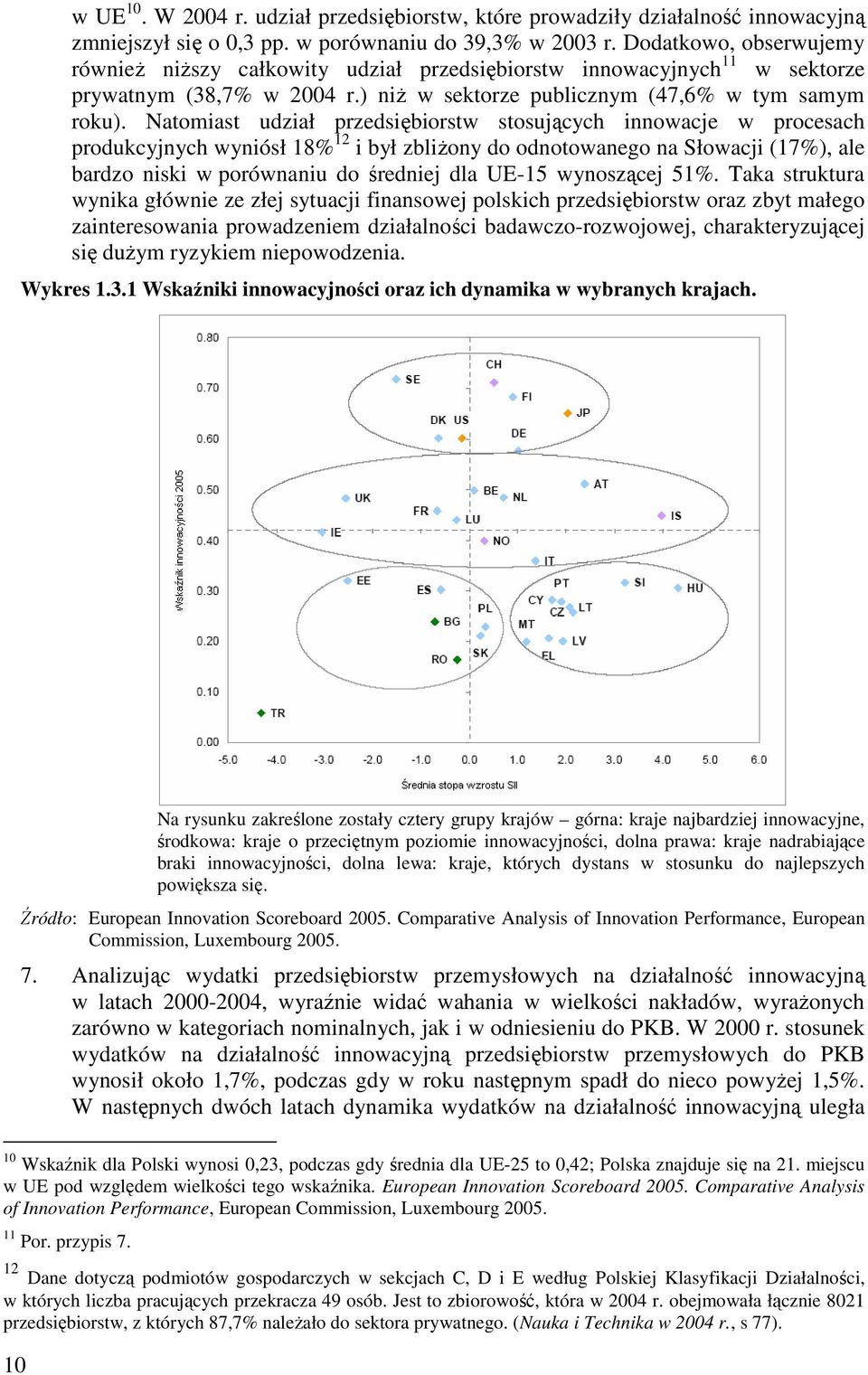 Natomiast udział przedsiębiorstw stosujących innowacje w procesach produkcyjnych wyniósł 18% 12 i był zbliŝony do odnotowanego na Słowacji (17%), ale bardzo niski w porównaniu do średniej dla UE-15