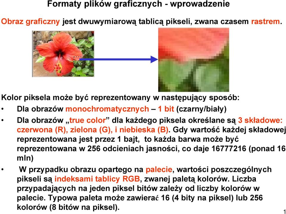 zielona (G), i niebieska (B).