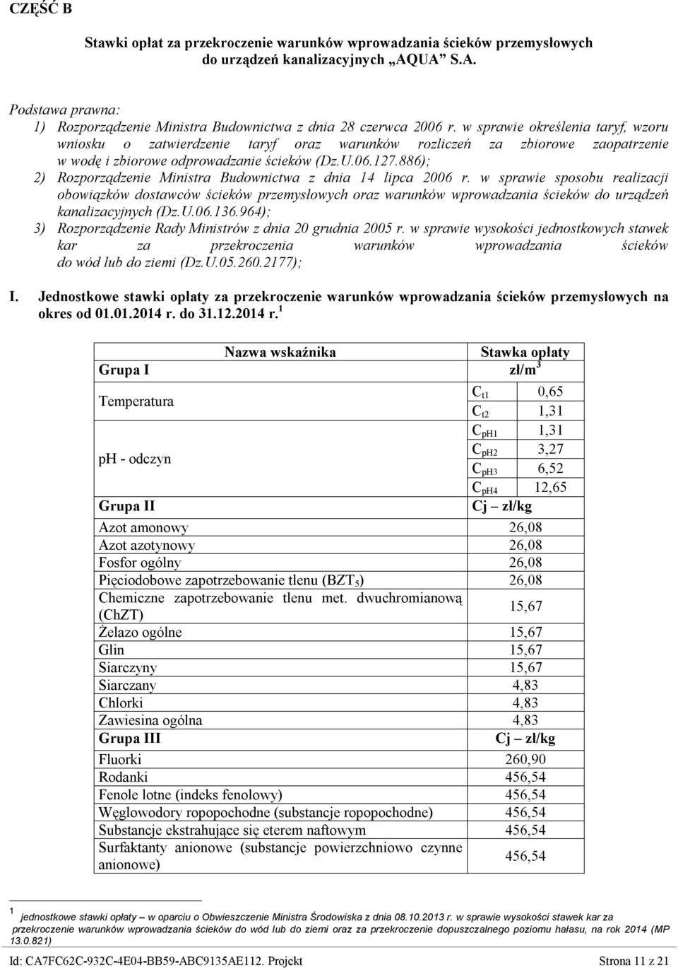 886); 2) Rozporządzenie Ministra Budownictwa z dnia 14 lipca 2006 r.