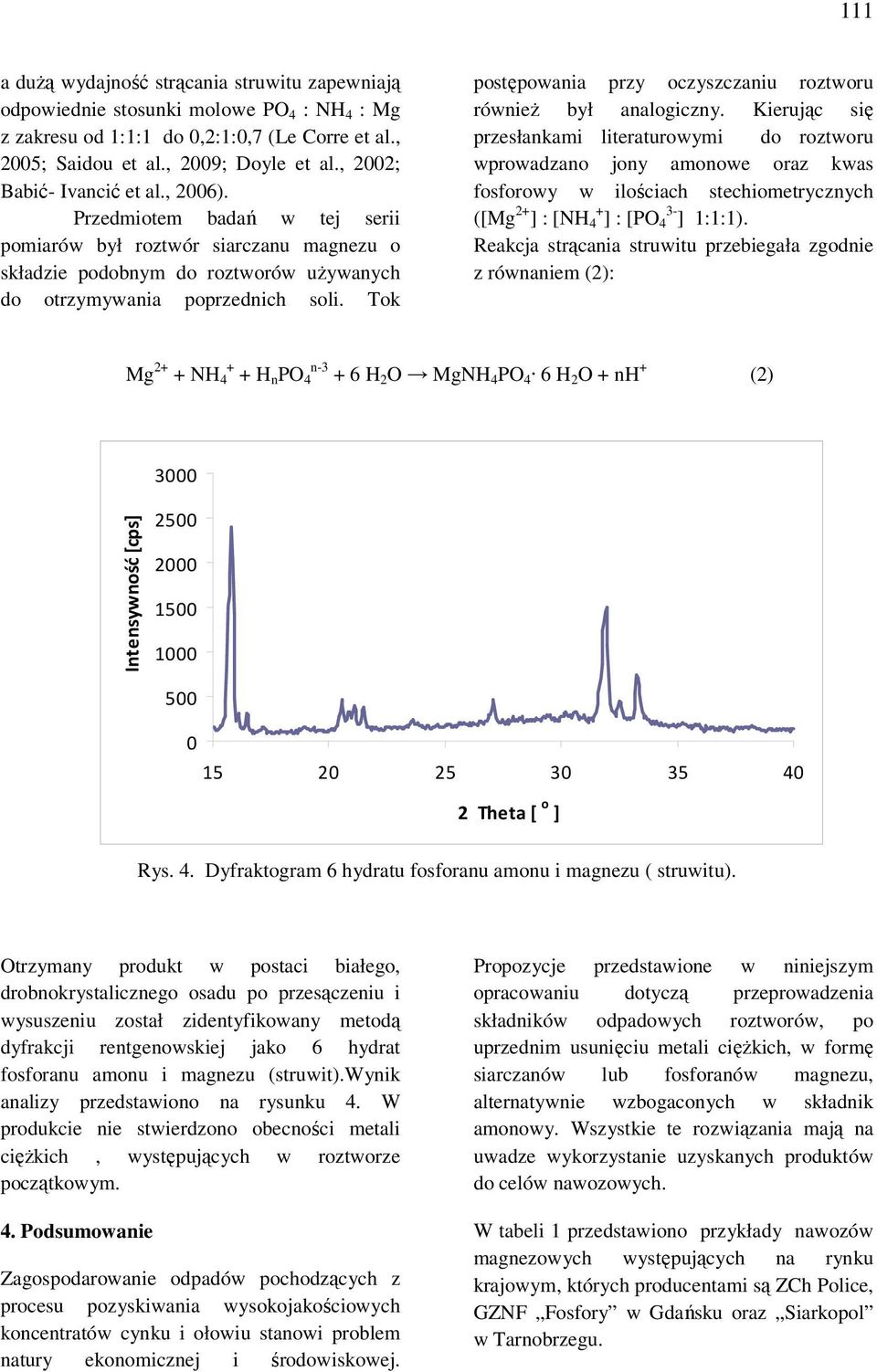 Tok postępowania przy oczyszczaniu roztworu również był analogiczny.