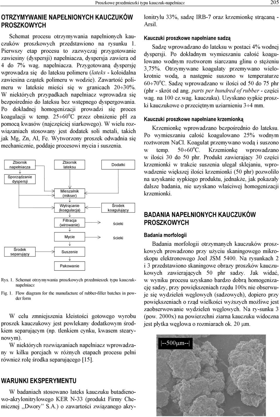 Zawartość polimeru w lateksie mieści się w granicach 20 30%. W niektórych przypadkach napełniacz wprowadza się bezpośrednio do lateksu bez wstępnego dyspergowania.