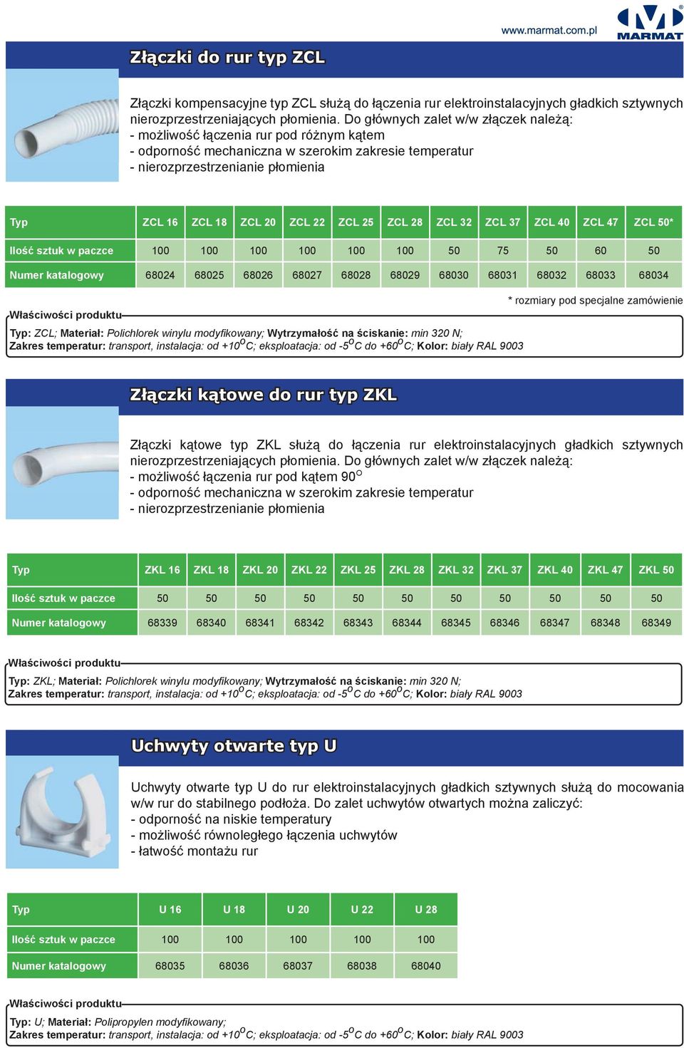 22 ZCL 25 ZCL 28 ZCL 32 ZCL 37 ZCL 40 ZCL 47 ZCL 50* Ilość sztuk w paczce 100 100 100 100 100 100 50 75 50 60 50 Numer katalogowy 68024 68025 68026 68027 68028 68029 68030 68031 68032 68033 68034