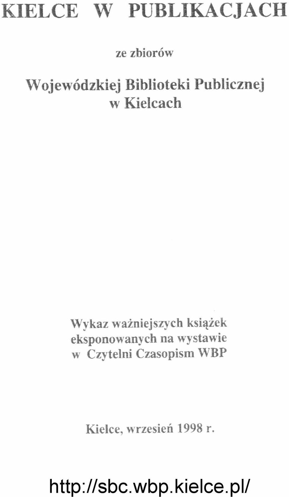 ważniejszych książek eksponowanych na