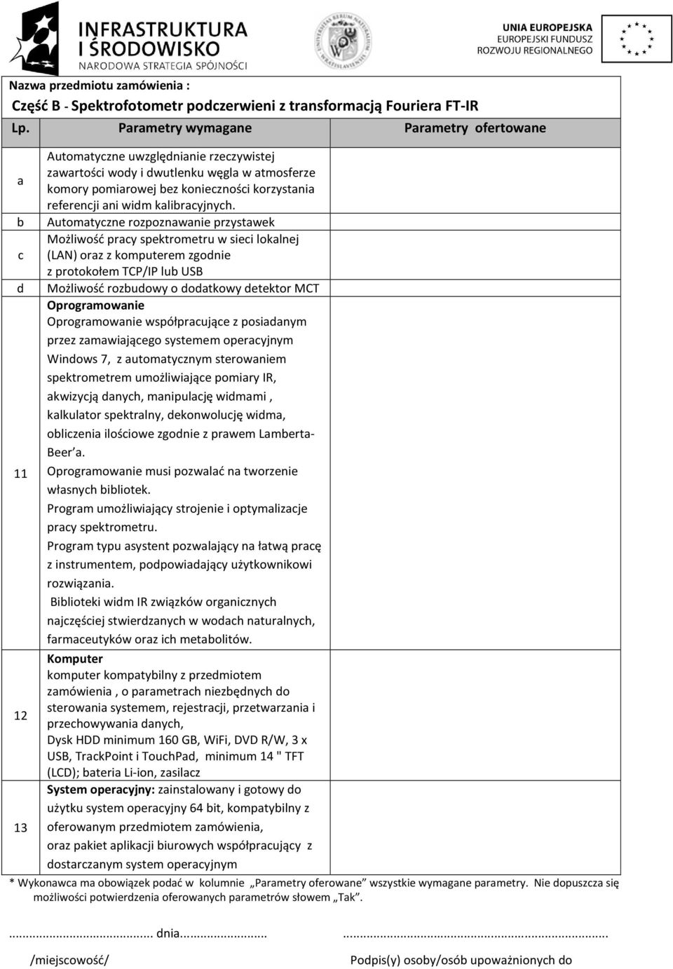 b Automatyczne rozpoznawanie przystawek Możliwość pracy spektrometru w sieci lokalnej c (LAN) oraz z komputerem zgodnie z protokołem TCP/IP lub USB d Możliwość rozbudowy o dodatkowy detektor MCT