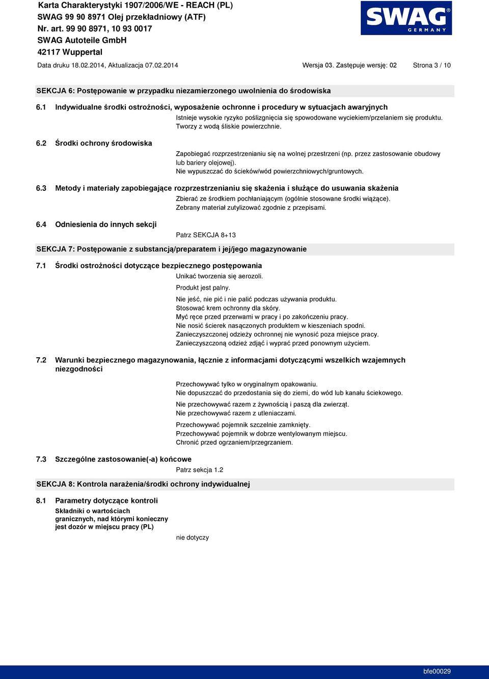 4 Odniesienia do innych sekcji Patrz SEKCJA 8+13 7.