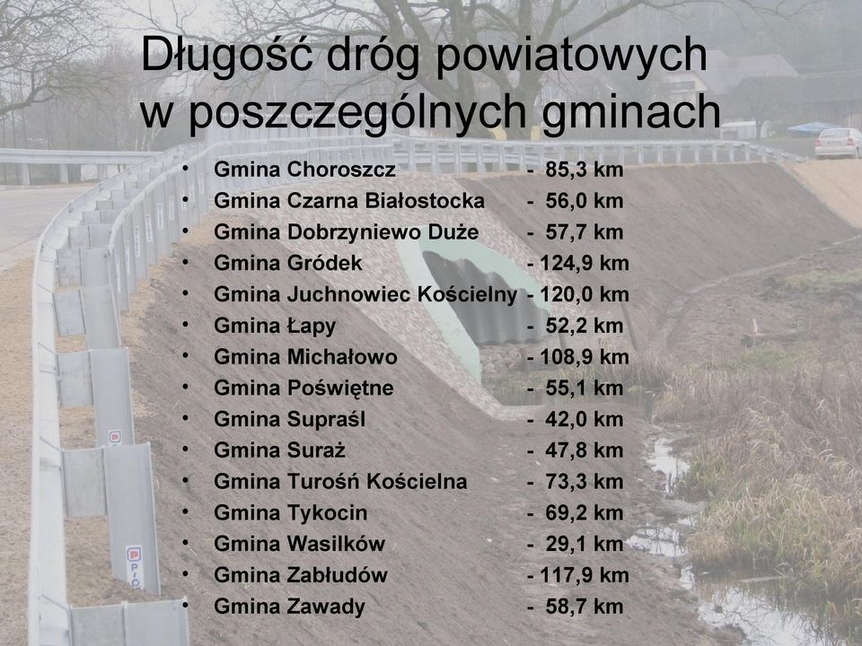 Gmina Turośń Kościelna Gmina Tykocin Gmina Wasilków Gmina Zabłudów Gmina Zawady - 85,3 km - 56,0 km - 57,7 km -