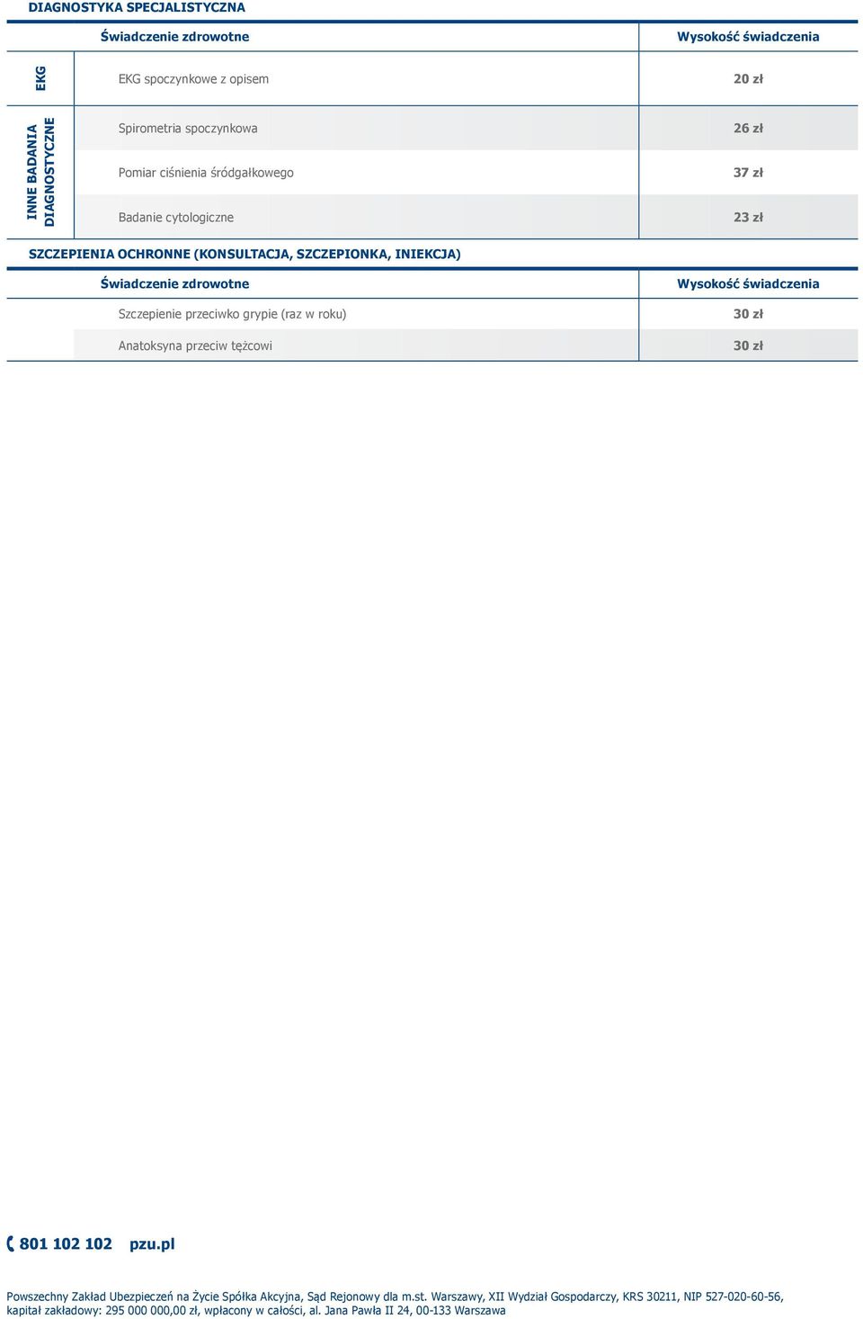 Badanie cytologiczne 2 3 23 zł SZCZEPIENIA OCHRONNE (KONSULTACJA,