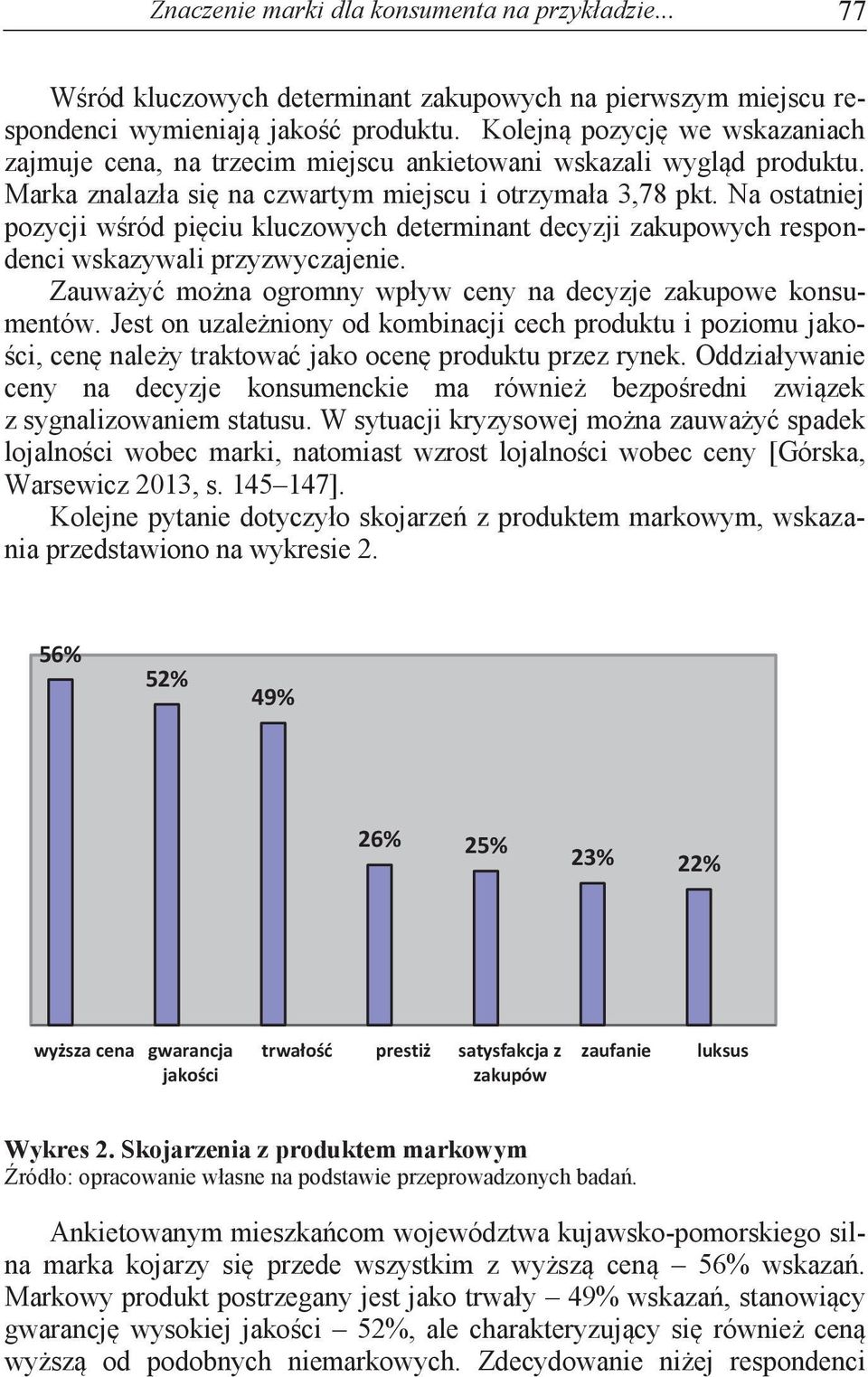 Kolejną pozycję we wskazaniach zajmuje cena, na trzecim miejscu ankietowani wskazali wygląd produktu. Marka znalazła się na czwartym miejscu i otrzymała 3,78 pkt.