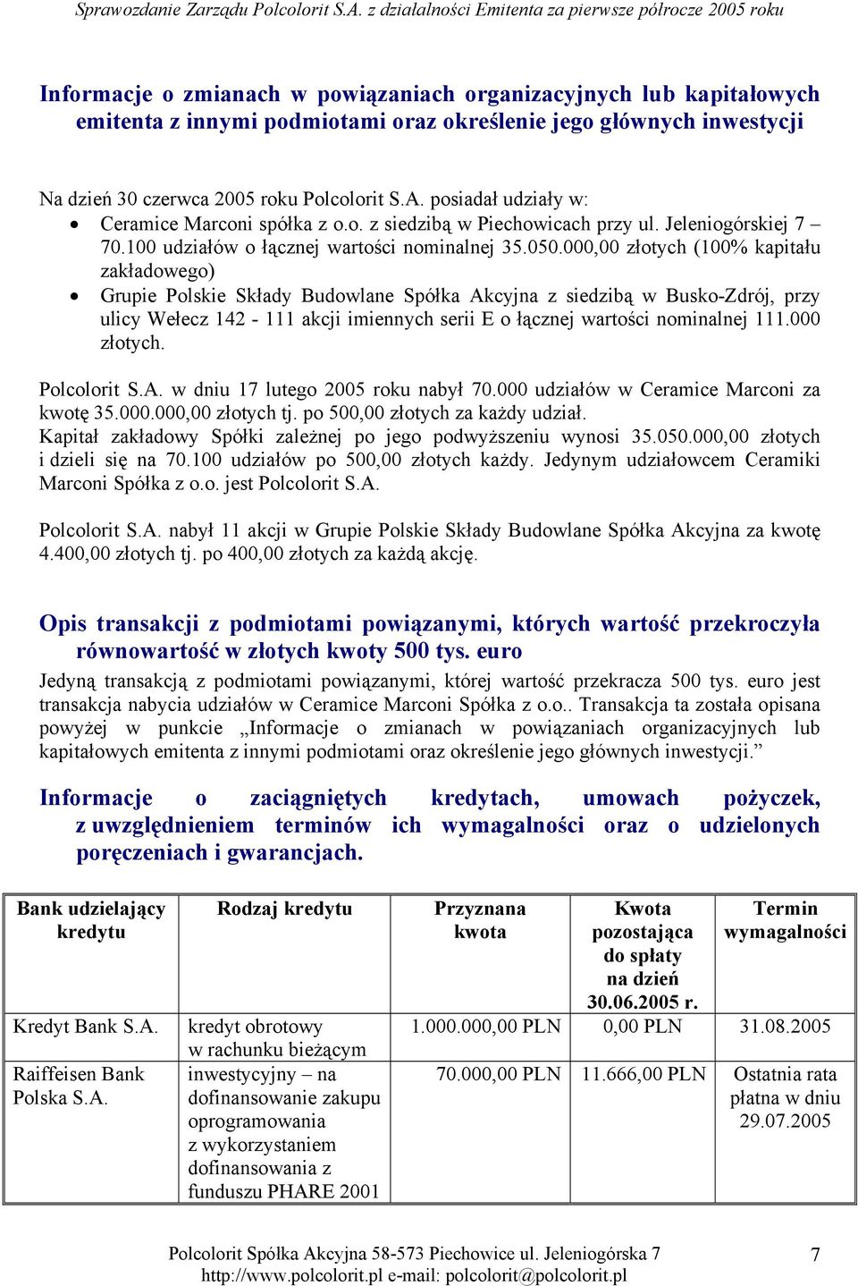 000,00 złotych (100% kapitału zakładowego) Grupie Polskie Składy Budowlane Spółka Akcyjna z siedzibą w Busko-Zdrój, przy ulicy Wełecz 142-111 akcji imiennych serii E o łącznej wartości nominalnej 111.