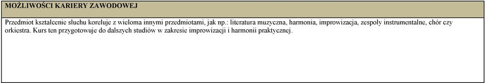 : literatura muzyczna, harmonia, improwizacja, zespoły instrumentalne,