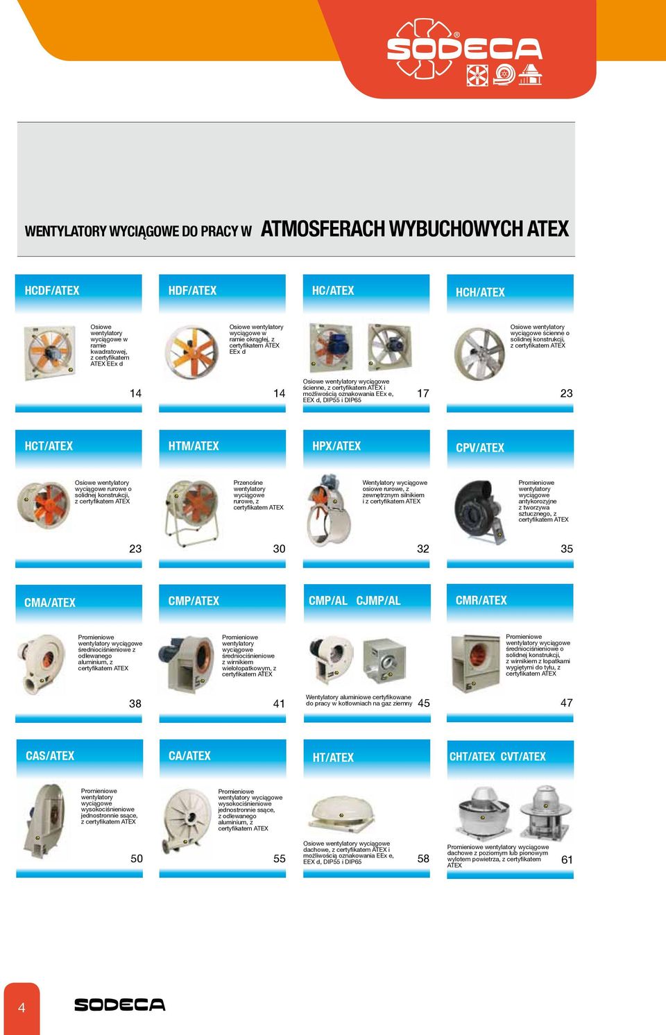 i możliwością oznakowania EEx e, EEX d, DIP55 i DIP65 17 23 HCT/ATEX HTM/ATEX HPX/ATEX CPV/ATEX Osiowe wentylatory wyciągowe rurowe o solidnej konstrukcji, z certyfikatem ATEX Przenośne wentylatory