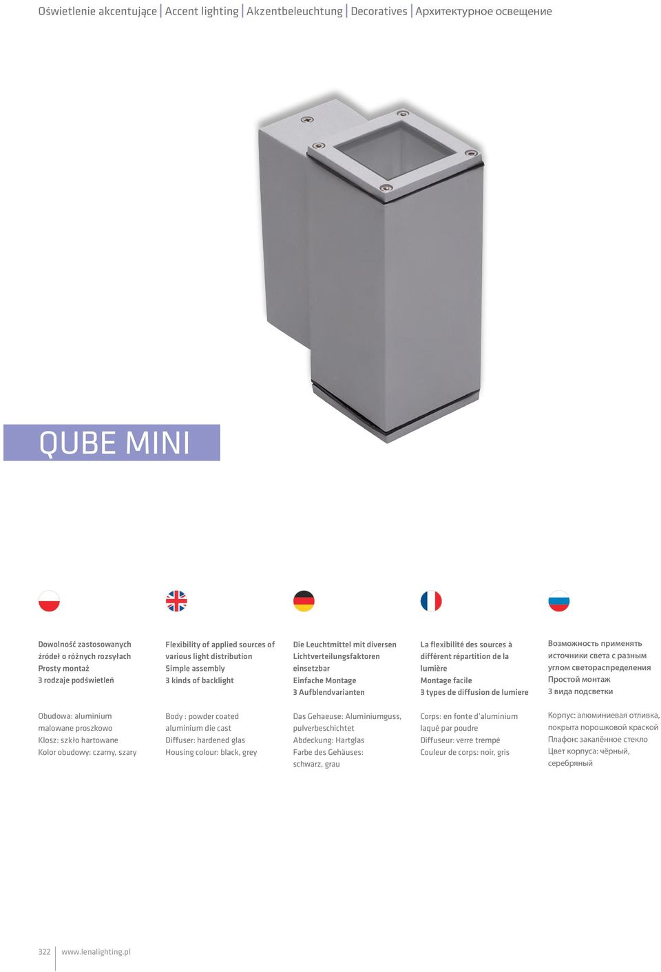 flexibilité des sources à différent répartition de la lumière Montage facile 3 types de diffusion de lumiere Возможность применять источники света с разным углом светораспределения Простой монтаж 3