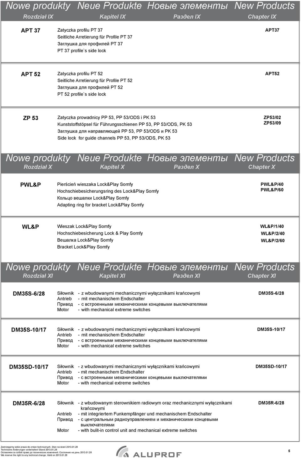 53, PP 53/ODS, PK 53 Заглушка для направляющей PP 53, PP 53/ODS и PK 53 Side lock for guide channels PP 53, PP 53/ODS, PK 53 ZP53/02 ZP53/09 Nowe produkty Rozdział X Neue Produkte Kapitel X Новые