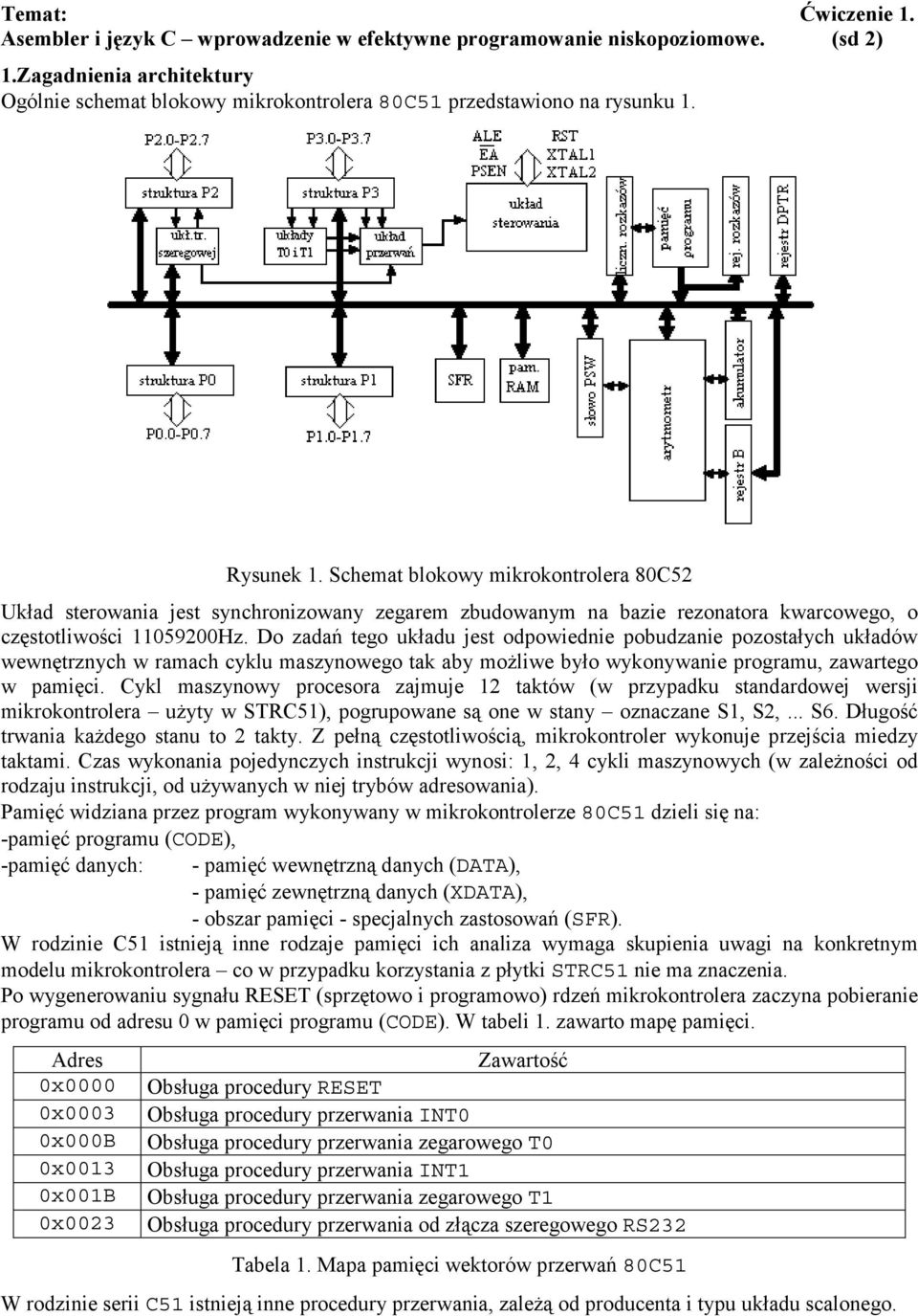 Do zadań tego układu jest odpowiednie pobudzanie pozostałych układów wewnętrznych w ramach cyklu maszynowego tak aby możliwe było wykonywanie programu, zawartego w pamięci.