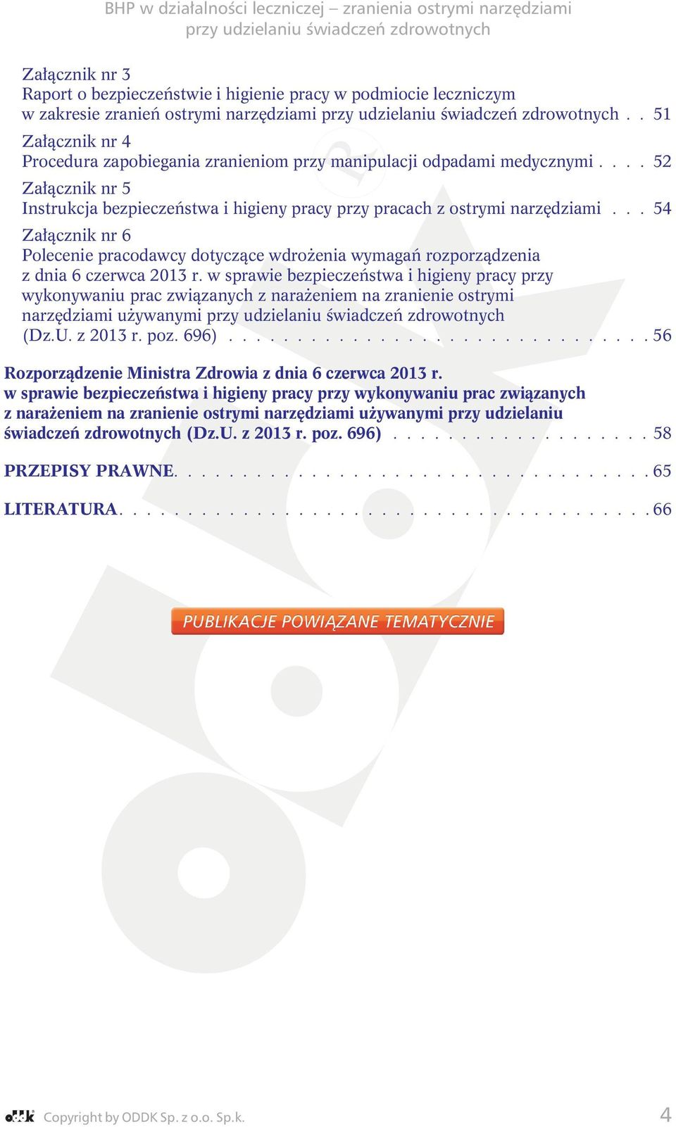 .. 54 Załącznik nr 6 Polecenie pracodawcy dotyczące wdroŝenia wymagań rozporządzenia z dnia 6 czerwca 2013 r.