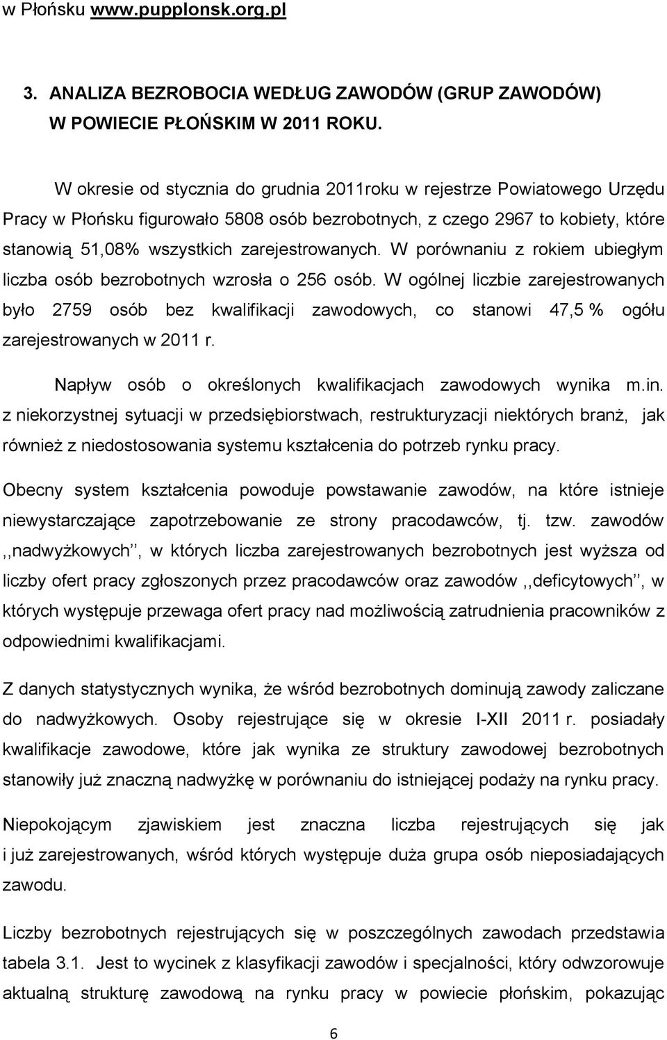 W porównaniu z rokiem ubiegłym liczba osób bezrobotnych wzrosła o 256 osób.